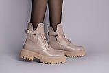 Жіночі черевики зимові бежеві шкіряні, фото 9