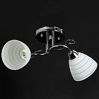 Люстра потолочная 2-х ламповая на невысокий потолок в спальню, кухню SH-4540/2А CR