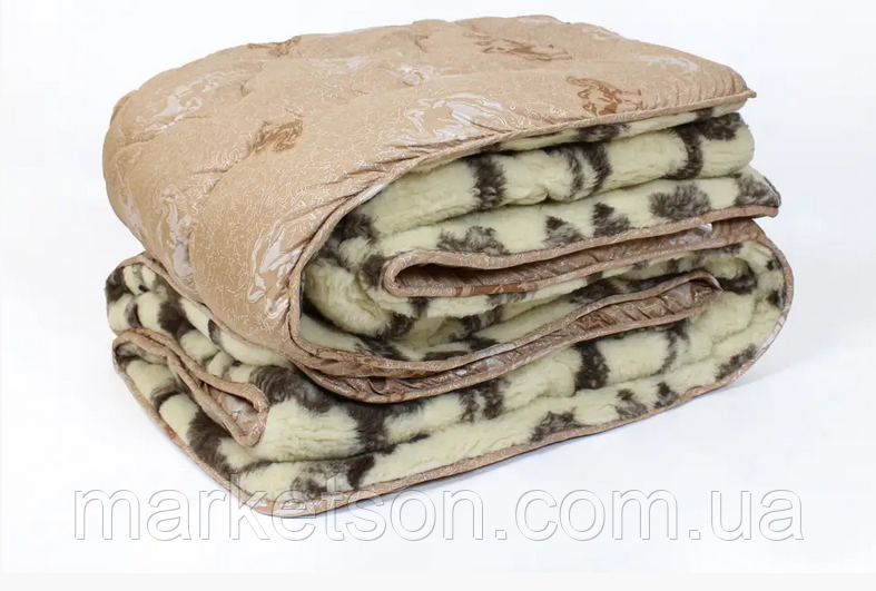 Зимова ковдра Верблюжа вовна 195х215 Camel Wool хутро. Євро розмір.