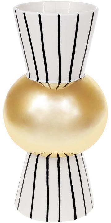 Ваза керамічна Kamarin 29 см чорні смуги із золотом