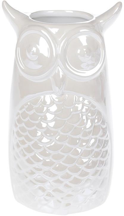 Ваза керамічна "Сова" 19 см, перловий білий