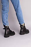 Жіночі черевики зимові чорного кольору натуральна шкіра, фото 7