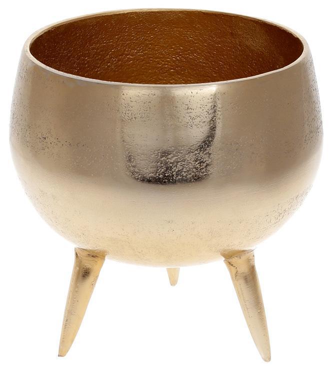 Декоративне кашпо "Evian" на ніжках 20х20.5 см, метал, золото