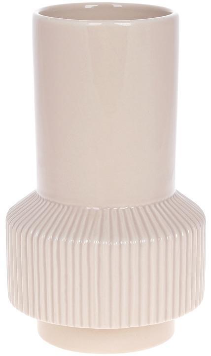 Ваза керамічна "Stone Flower" 13.6х13.6х22.2 см, бежевий