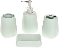 Набір аксесуарів "Mint" для ванної кімнати: дозатор, підставка для зубних щіток, склянка, мильниця