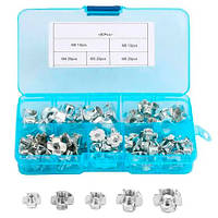 Набір гайок меблевих врізних усових М3 М4 М5 М6 М8, забивні гайки, 80 шт