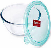 Миска Fisman Palmanque скляна 800 мл із кришкою, Ø 15х8 см