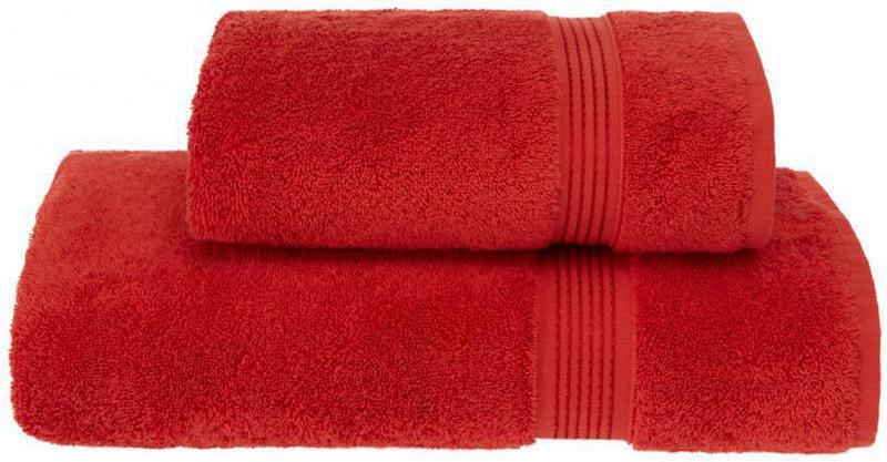 Набір рушників Soft Cotton «Lana Kirmizi» Red лазне 75х150 см і лицьове 50х90 см, бавовна