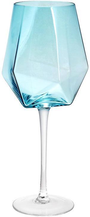 Набір 4 фужери Monaco келихи для вина 670 мл, скло блакитного льоду
