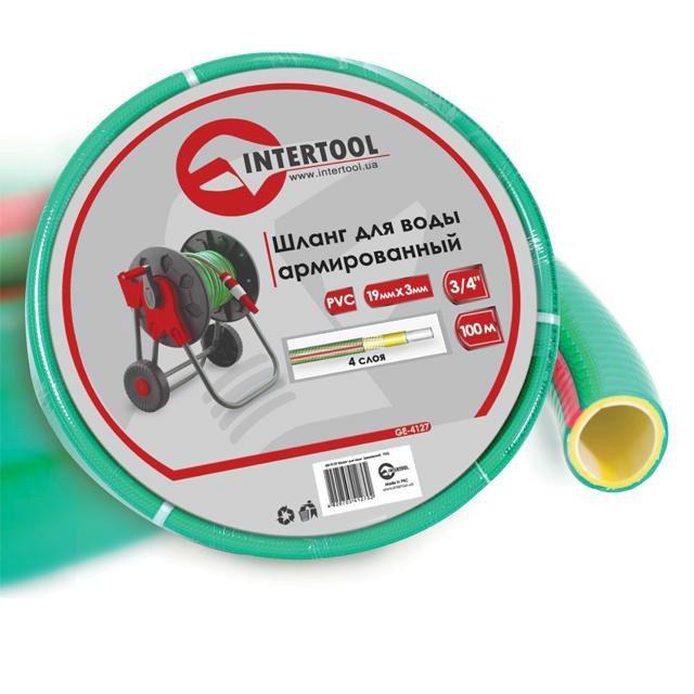 Шланг для води 4-х шаровий армований INTERTOOL GE-4127 3/4", 100м