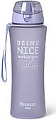 Пляшка спортивна Fissman Sport Line 650 мл пластикова, сіро-лілова