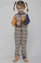 Підліткова піжама для дівчинки комбинезон домашній Roksana FAMILY TIME  1287 сине-жовтий