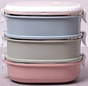 Ланчбокс Kamille Food Box 3 ємності по 700 мл, 20х14.5х18.5см