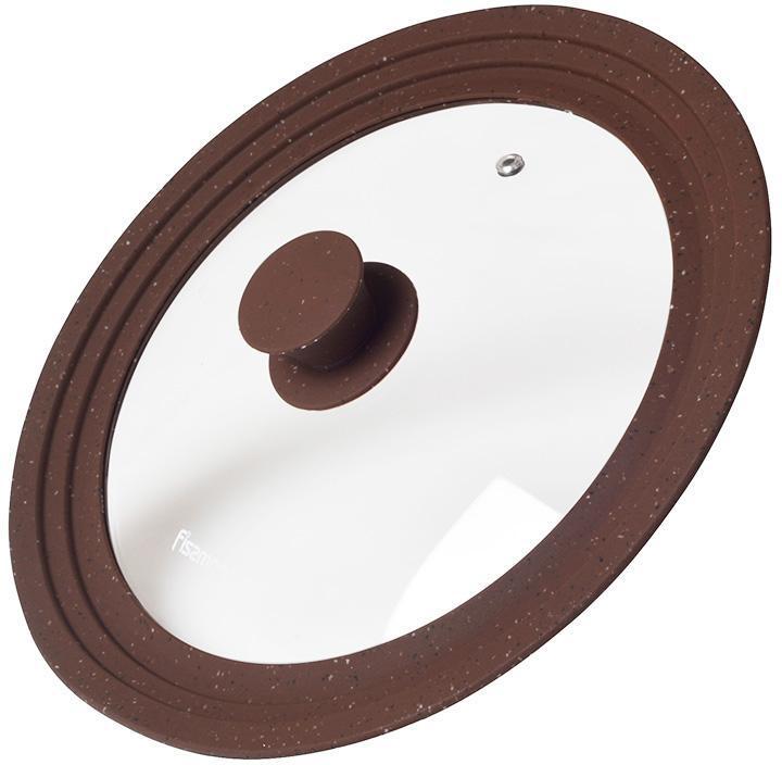 Кришка мультирозмірна Fissman Triplex скляна Ø24/Ø26Ø28 см, коричнева