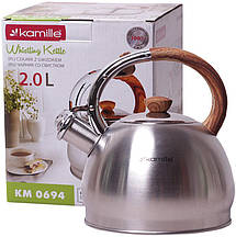 Чайник Kamille Whistling Kettle 2л 7travз нержавіючої сталі зі свистком, фото 6