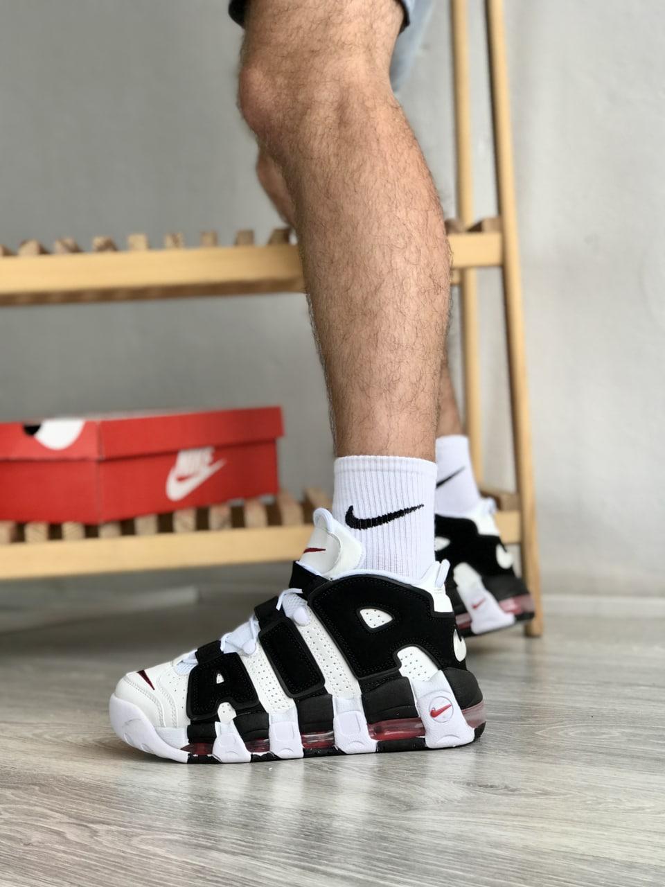 Кросівки чоловічі чорно-білі Nike Air More Uptempo Scottie Pippen (02244)