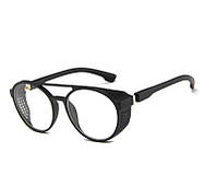 Модные мужские имиджевые очки прозрачные в черной матовой оправе