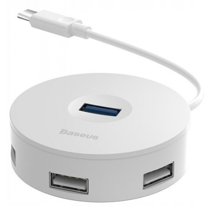 Адаптер Baseus Round Box HUB Adapter White для Macbook Type-C to USB