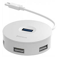 Адаптер Baseus Round Box HUB Adapter White для Macbook Type-C to USB