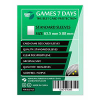 Протектори для карт 63,5x88, STANDART (Card Sleeves 100 шт), Games 7 Days