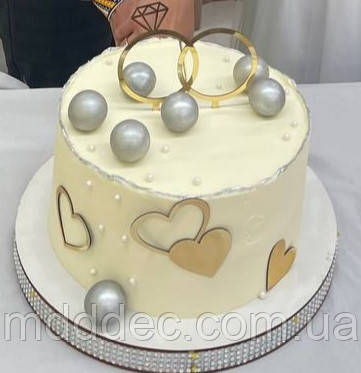 Набір дзеркальних сердець, сріблі серця, фото 2