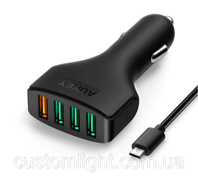 Автомобільний зарядний пристрій AUKEY CC-T9 4* USB 55.5W Qualcomm Quick Charge 3.0