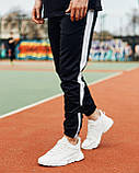 Чоловічі штани спортивні з білою смужкою чорні, фото 9