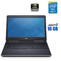 Ноутбук Dell Precision 7510/15.6"/Core i7-6820HQ/ 16GB DDR4/ 256GB SSD+500GB HDD/Quadro M1000M 2GB