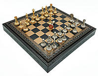 Шахи і шашки  Italfama "Mignon Fiorito" матеріал  шкіра розмір 28*28 см  Колір  чорний