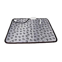 Килимок з підігрівом для собак та котів 45 х 45 см з чохлом, килимок з регулятором температури Сірий
