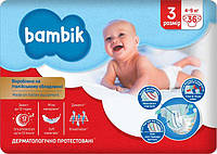 Подгузники детские одноразовые Bambik Jumbo 3 Midi 4-9 кг 36 шт