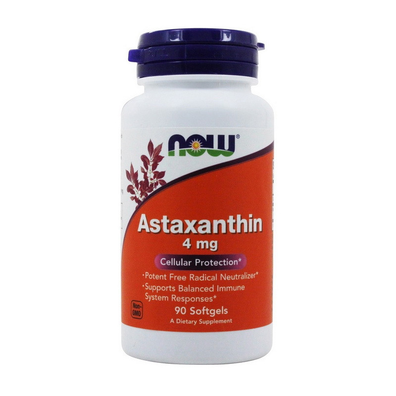 Астаксантин NOW Astaxanthin 4 mg 90 softgels