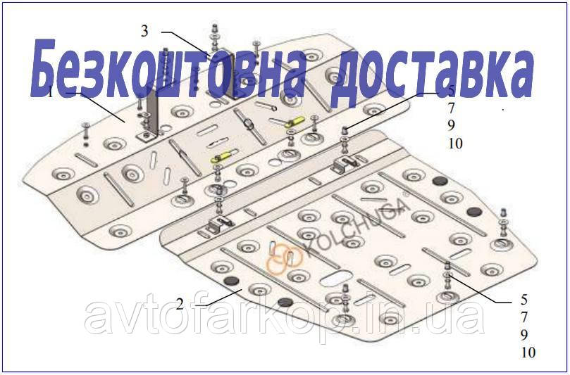 Захист двигуна Nissan e-NV200 (2012-)(Захист двигуна Ніссан НВ 200) Кольчуга