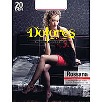 Панчохи жіночі DOLORES Rossana 20 чорні з червоною гумкою, розмір 1/2