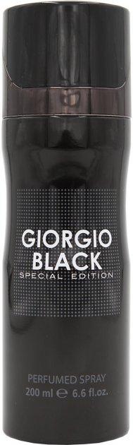 Парфумований дезодорант-спрей для чоловіків Fragrance World Giorgio Black 200 ML, фото 1