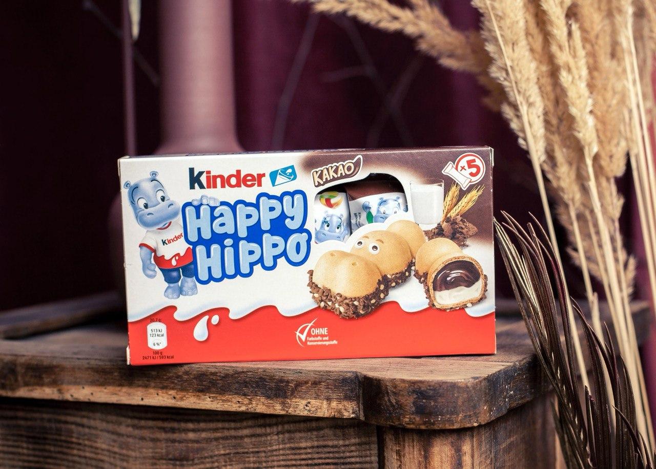 Батончики бегемотики Kinder "Happy Hippo Какао" 105 гр. Німеччина