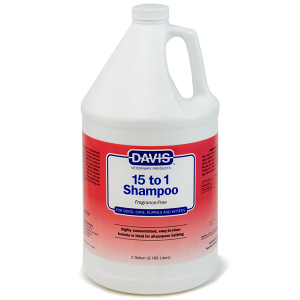 Davis 15 to 1 Shampoo Fragrance-Free ДЕВІС 1:15 шампунь без запаху для собак, котів, концентрат