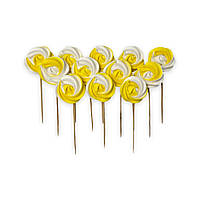 Безе на паличці Біло-жовте