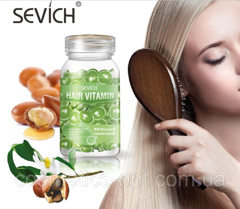 Капсули для волосся «Сяяння кольору» Sevich Vitamin With Morocan Oil & Camellia Oil, 30 капсул