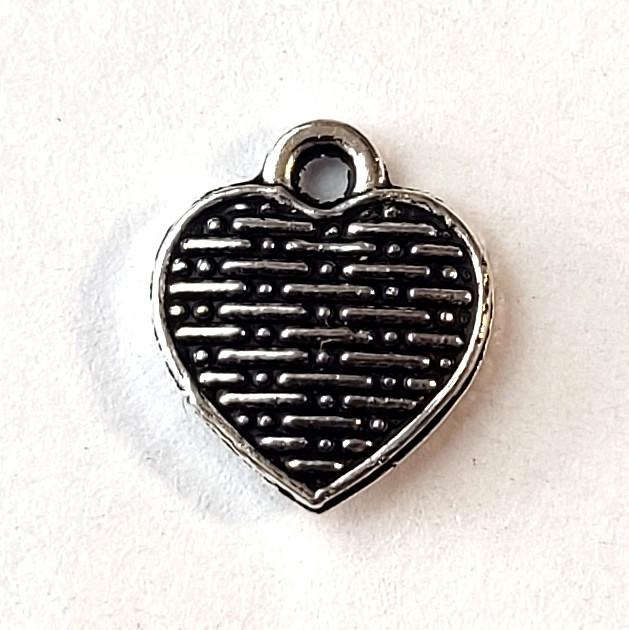 Підвіски металеві Finding Кулон серце Античне срібло 13 мм x 11 мм