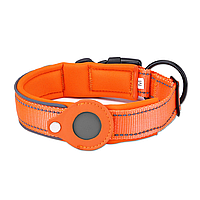 Ошейник для собак из плотного нейлона под трекер M 36-43 см Оранжевый