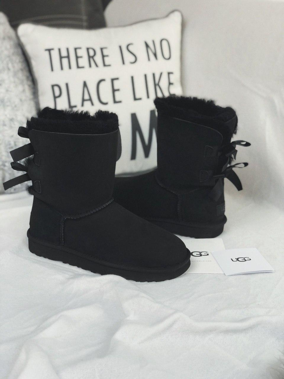 Чоботи жіночі зимові чорні Ugg Bailey Bow II Black (04098)