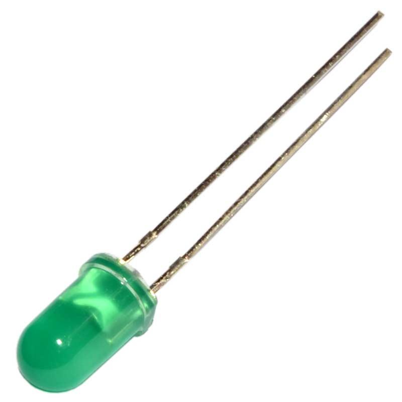 Світлодіод 5мм зелений дифузний 20мКд 5AYG4HD