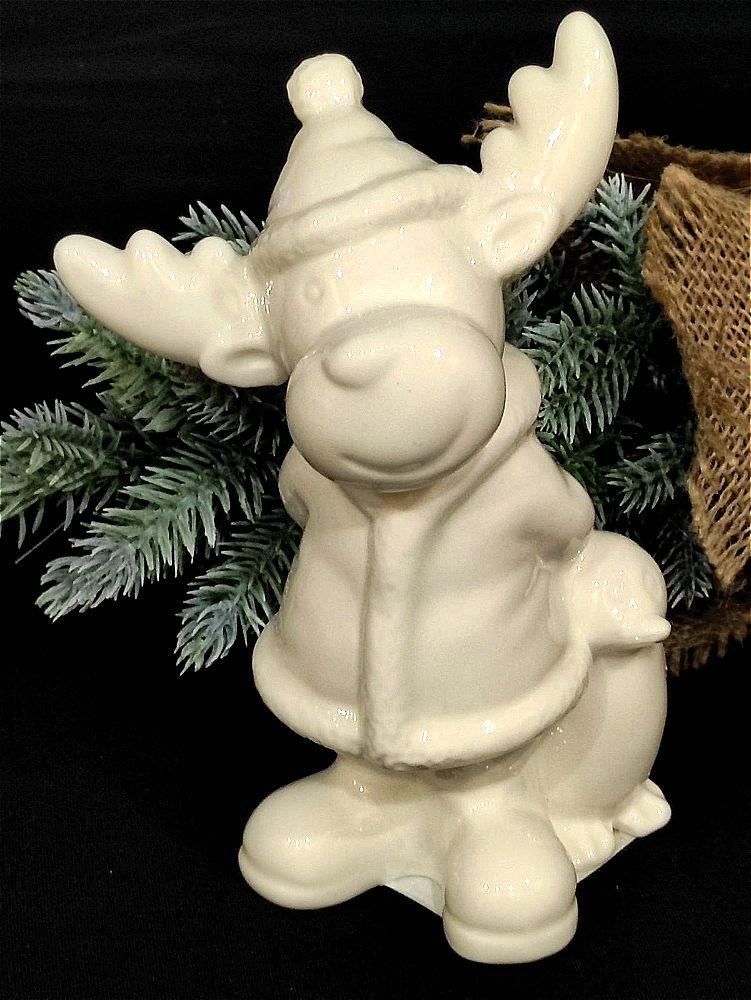 Статуетка кераміка лось з пінгвіном висота 15см, фото 1