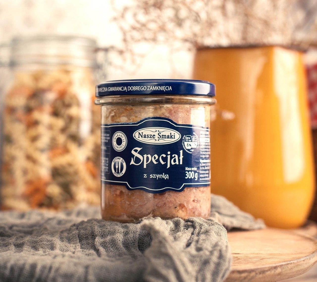 Тушонка свиняча "Nasze Smaki Special z szynka". 300 грн. (Польща)