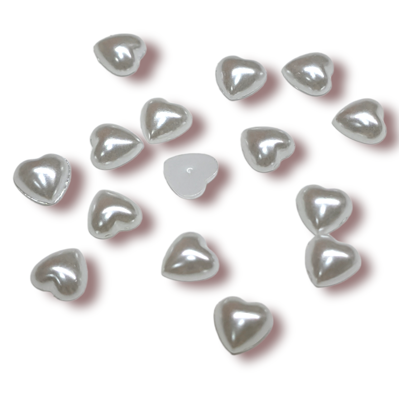 Напівнамистини Серце 25 г 6х6 мм Білий +-600 шт., фото 1