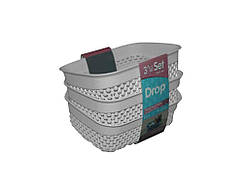 Набір з трьох кошикiв drop design (m-161m-137m-138) (темно сірий) ТМ UCSAN