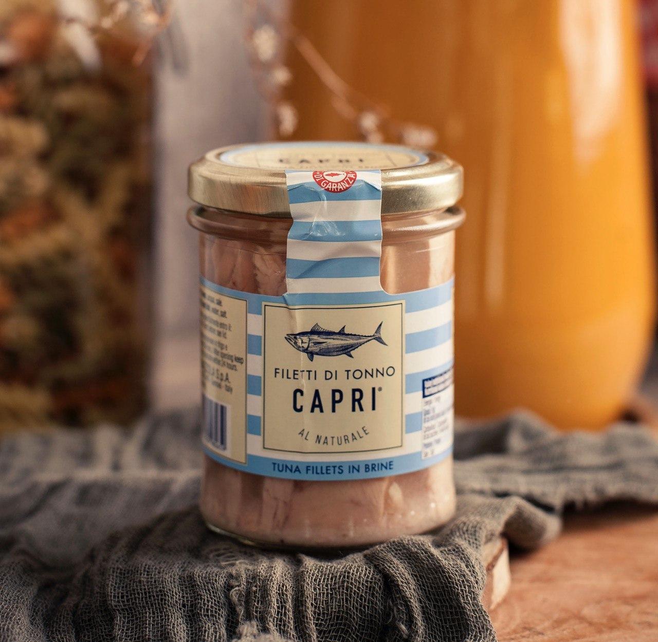 Тунець у власному соці "Capri" 180 гр. Філе тунця у власному соці "Capri" 180 гр
