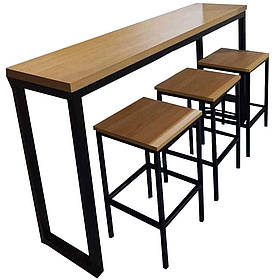 Барний комплект (стіл та стільці) лофт LNK-LOFT "Цесіс" (довжина - 180 см)