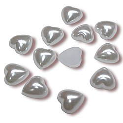 Напівнамистини Серце 25 г 10х10 мм Білий +-125 шт.